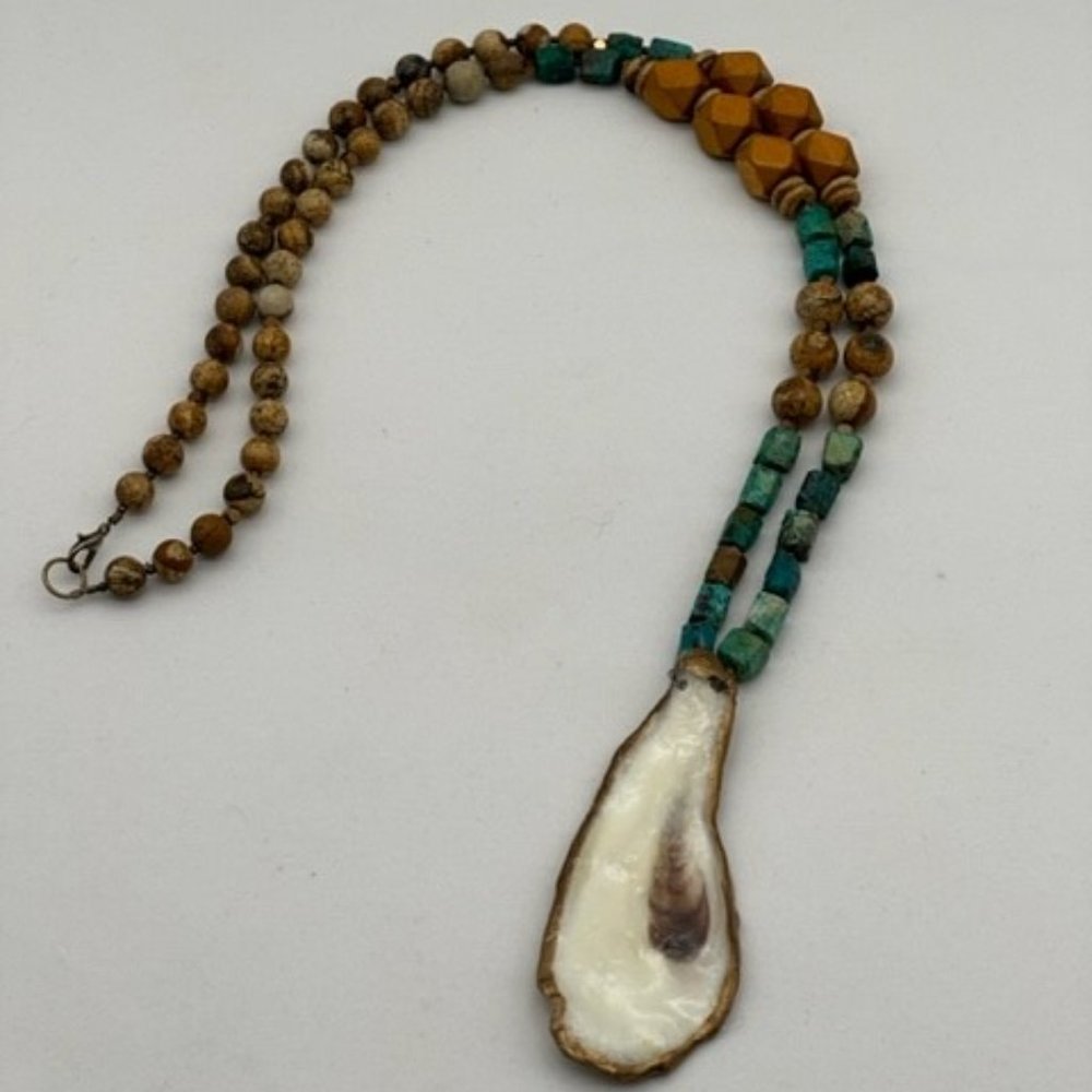 Beaded Oyster Shell Necklace